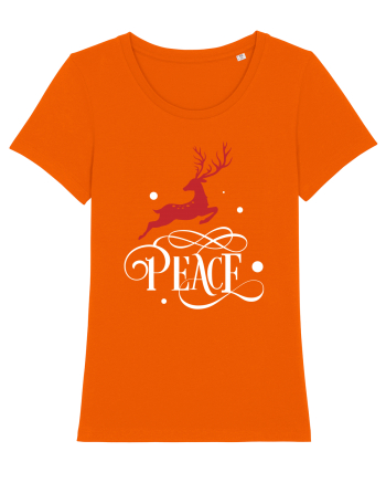 Peace White Reindeer Red Bright Orange
