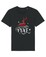 Peace White Reindeer Red Tricou mânecă scurtă Unisex Rocker