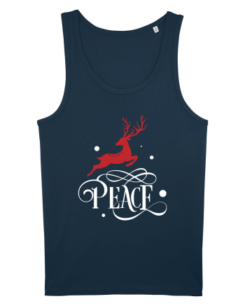 Peace White Reindeer Red Navy