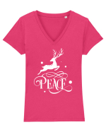 Peace on Earth White Tricou mânecă scurtă guler V Damă Evoker