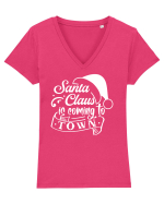 Santa Claus is coming to town Black Tricou mânecă scurtă guler V Damă Evoker