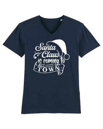 Santa Claus is coming to town Black French Navy