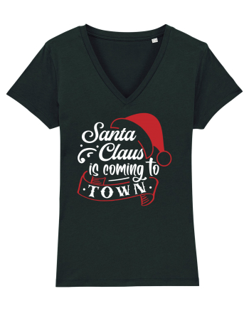 Santa Claus is coming to town White and Red Black