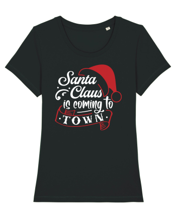 Santa Claus is coming to town White and Red Black