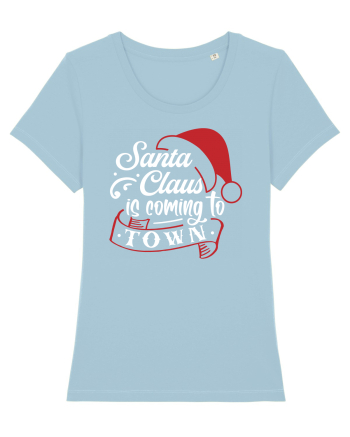 Santa Claus is coming to town White and Red Sky Blue