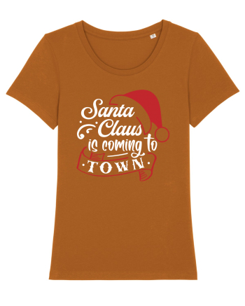 Santa Claus is coming to town White and Red Roasted Orange