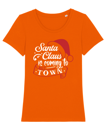 Santa Claus is coming to town White and Red Bright Orange