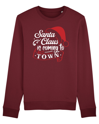 Santa Claus is coming to town White and Red Burgundy