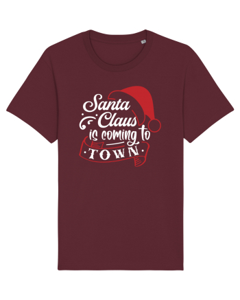 Santa Claus is coming to town White and Red Burgundy