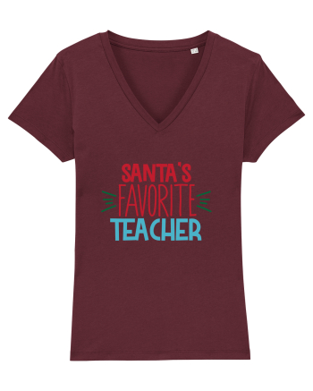 Santas Favorite Teacher Burgundy
