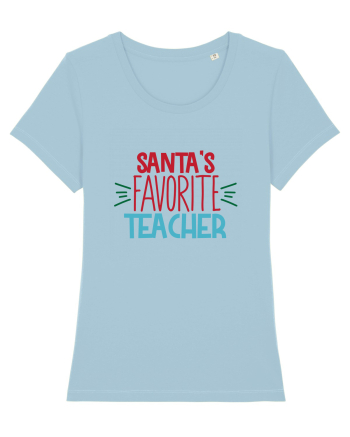 Santas Favorite Teacher Sky Blue