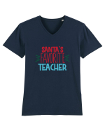 Santas Favorite Teacher Tricou mânecă scurtă guler V Bărbat Presenter