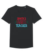 Santas Favorite Teacher Tricou mânecă scurtă guler larg Bărbat Skater