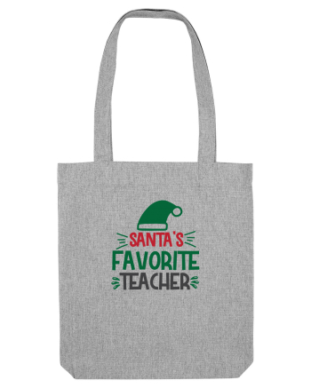 Santas Favorite Teacher Green Heather Grey