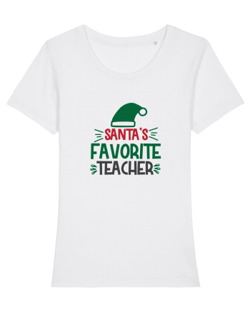 Santas Favorite Teacher Green White