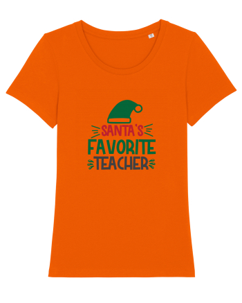 Santas Favorite Teacher Green Bright Orange