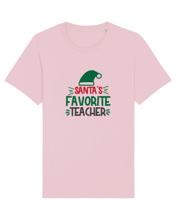 Santas Favorite Teacher Green Cotton Pink