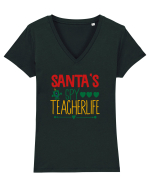 Santas Spy Teacher Tricou mânecă scurtă guler V Damă Evoker