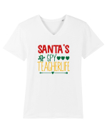 Santas Spy Teacher Tricou mânecă scurtă guler V Bărbat Presenter