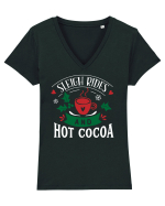 Sleigh Rides Green Tricou mânecă scurtă guler V Damă Evoker