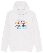 Teachers Always Make the Nice List Hanorac cu fermoar Unisex Connector