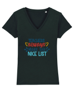 Teachers Always Make the Nice List Tricou mânecă scurtă guler V Damă Evoker