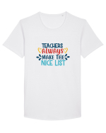 Teachers Always Make the Nice List Tricou mânecă scurtă guler larg Bărbat Skater