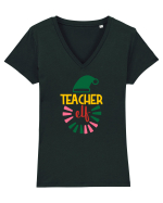 Teacher Elf Tricou mânecă scurtă guler V Damă Evoker