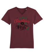 The Joy of Christmas is Family Tricou mânecă scurtă guler V Bărbat Presenter