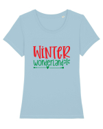 Winter Wonderland Colored Tricou mânecă scurtă guler larg fitted Damă Expresser