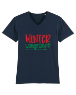 Winter Wonderland Colored Tricou mânecă scurtă guler V Bărbat Presenter