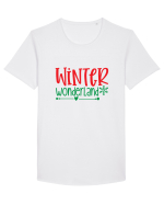 Winter Wonderland Colored Tricou mânecă scurtă guler larg Bărbat Skater