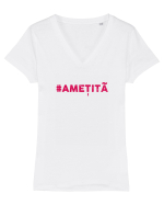Ametita Tricou mânecă scurtă guler V Damă Evoker