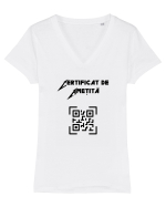 Certificat de Ametita Tricou mânecă scurtă guler V Damă Evoker