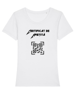 Certificat de Ametita Tricou mânecă scurtă guler larg fitted Damă Expresser