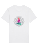 Yoga Lotus Colorat Tricou mânecă scurtă Unisex Rocker