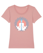 Yoga Lotus Albastru Chakra Tricou mânecă scurtă guler larg fitted Damă Expresser