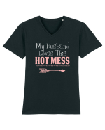 HUSBAND Tricou mânecă scurtă guler V Bărbat Presenter