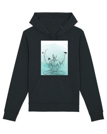 Yoga Lotus Abstract Black