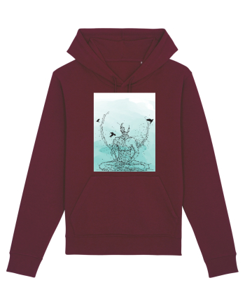 Yoga Lotus Abstract Burgundy