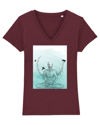 Yoga Lotus Abstract Burgundy