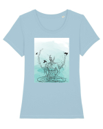 Yoga Lotus Abstract Tricou mânecă scurtă guler larg fitted Damă Expresser