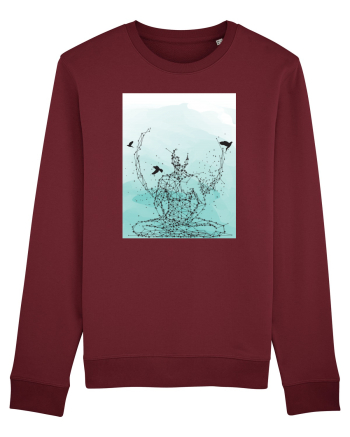 Yoga Lotus Abstract Burgundy