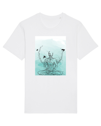 Yoga Lotus Abstract White