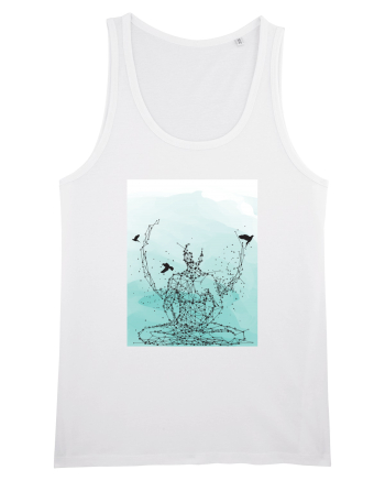 Yoga Lotus Abstract White
