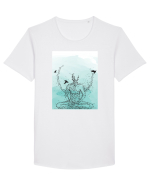 Yoga Lotus Abstract Tricou mânecă scurtă guler larg Bărbat Skater