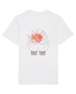 Yoga Lotus Floral Tricou mânecă scurtă Unisex Rocker
