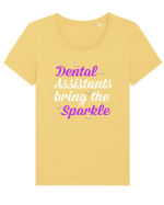 DENTAL ASSISTANTS Tricou mânecă scurtă guler larg fitted Damă Expresser