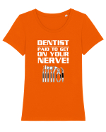 DENTIST Tricou mânecă scurtă guler larg fitted Damă Expresser