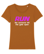 RUN Tricou mânecă scurtă guler larg fitted Damă Expresser